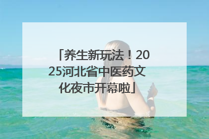 养生新玩法！2025河北省中医药文化夜市开幕啦