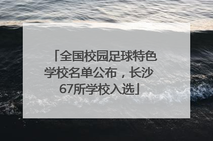 全国校园足球特色学校名单公布，长沙67所学校入选