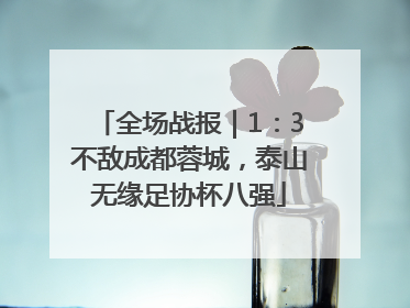 全场战报｜1：3不敌成都蓉城，泰山无缘足协杯八强