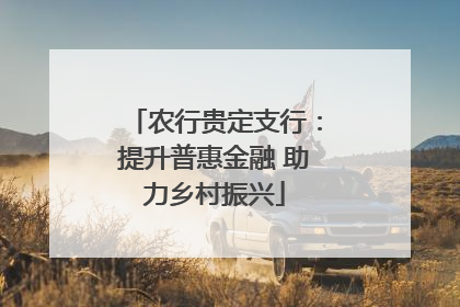 农行贵定支行：提升普惠金融 助力乡村振兴