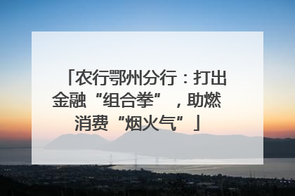 农行鄂州分行：打出金融“组合拳”，助燃消费“烟火气”
