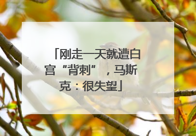 刚走一天就遭白宫“背刺”，马斯克：很失望