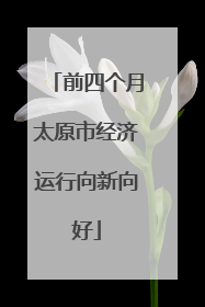 前四个月太原市经济运行向新向好