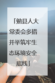 勉县人大常委会多措并举筑牢生态环境安全底线
