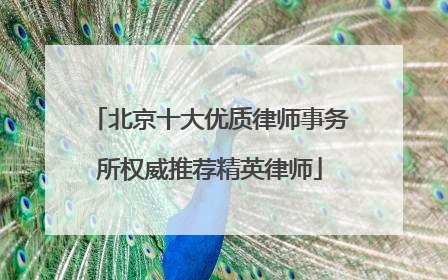 北京十大优质律师事务所权威推荐精英律师