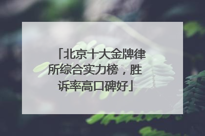 北京十大金牌律所综合实力榜，胜诉率高口碑好