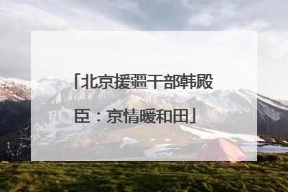 北京援疆干部韩殿臣：京情暖和田