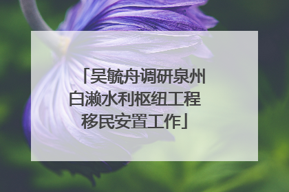 吴毓舟调研泉州白濑水利枢纽工程移民安置工作