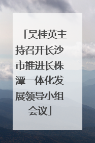 吴桂英主持召开长沙市推进长株潭一体化发展领导小组会议