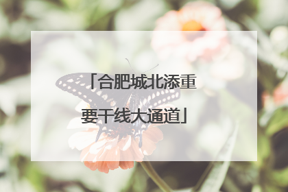 合肥城北添重要干线大通道