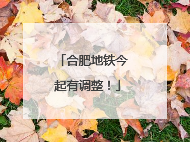 合肥地铁今起有调整！