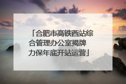 合肥市高铁西站综合管理办公室揭牌 力保年底开站运营