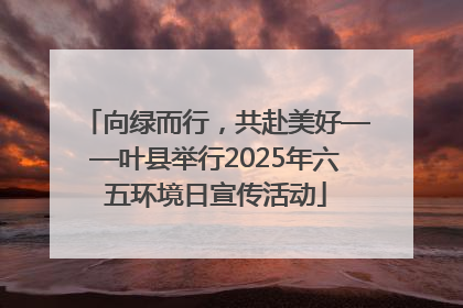 向绿而行，共赴美好——叶县举行2025年六五环境日宣传活动
