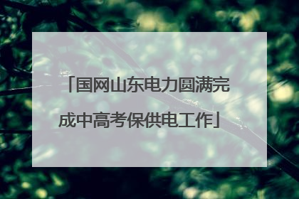 国网山东电力圆满完成中高考保供电工作