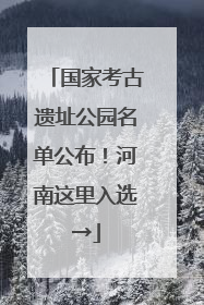 国家考古遗址公园名单公布！河南这里入选→