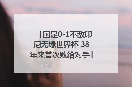 国足0-1不敌印尼无缘世界杯 38年来首次败给对手