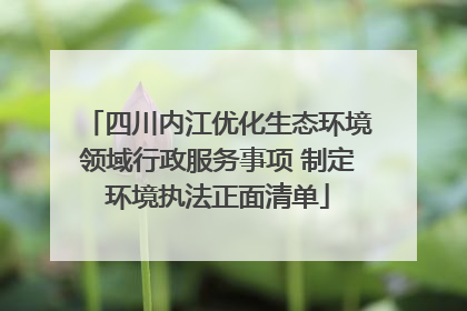 四川内江优化生态环境领域行政服务事项 制定环境执法正面清单