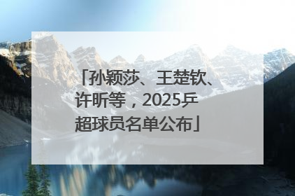孙颖莎、王楚钦、许昕等，2025乒超球员名单公布