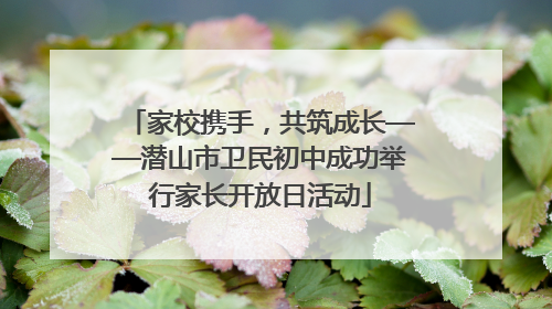 家校携手，共筑成长——潜山市卫民初中成功举行家长开放日活动
