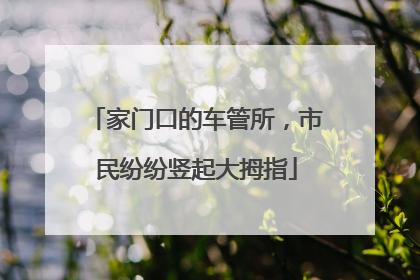 家门口的车管所，市民纷纷竖起大拇指