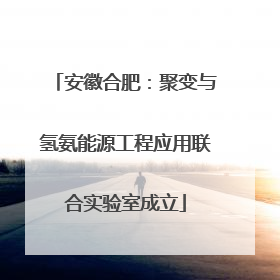 安徽合肥：聚变与氢氨能源工程应用联合实验室成立