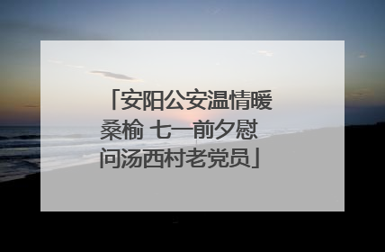 安阳公安温情暖桑榆 七一前夕慰问汤西村老党员