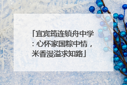 宜宾筠连镇舟中学：心怀家国粽中情，米香漫溢求知路
