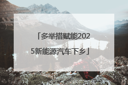 多举措赋能2025新能源汽车下乡