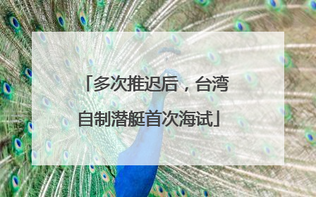 多次推迟后，台湾自制潜艇首次海试