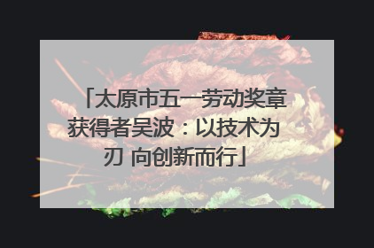 太原市五一劳动奖章获得者吴波：以技术为刃 向创新而行