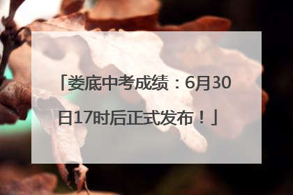 娄底中考成绩：6月30日17时后正式发布！