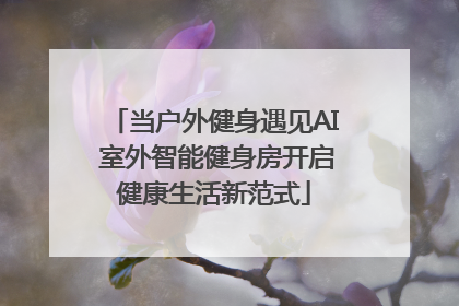 当户外健身遇见AI 室外智能健身房开启健康生活新范式