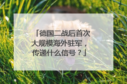 德国二战后首次大规模海外驻军，传递什么信号？