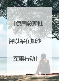 德国总理批评以军在加沙军事行动