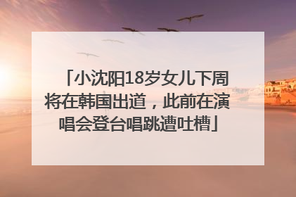 小沈阳18岁女儿下周将在韩国出道，此前在演唱会登台唱跳遭吐槽