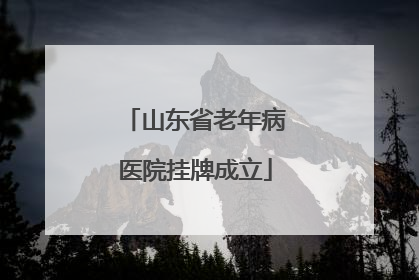 山东省老年病医院挂牌成立