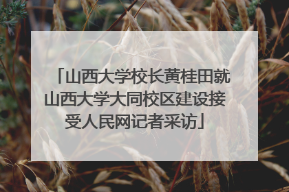 山西大学校长黄桂田就山西大学大同校区建设接受人民网记者采访