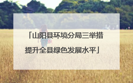 山阳县环境分局三举措提升全县绿色发展水平