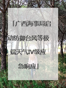 广西海事局启动防御台风等极端天气IV级应急响应