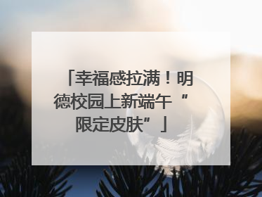 幸福感拉满！明德校园上新端午“限定皮肤”