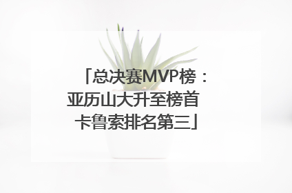 总决赛MVP榜：亚历山大升至榜首 卡鲁索排名第三