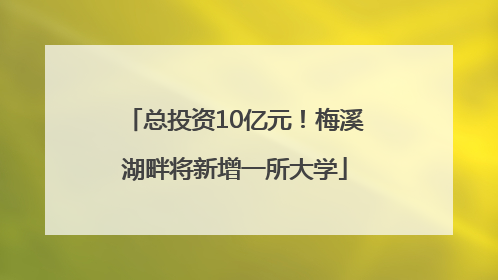 总投资10亿元！梅溪湖畔将新增一所大学