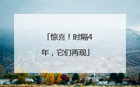 惊喜！时隔4年，它们再现