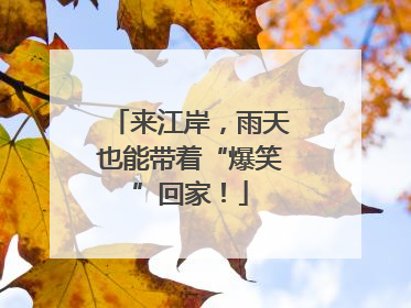 来江岸，雨天也能带着“爆笑”回家！