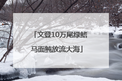 文登10万尾绿鳍马面鲀放流大海
