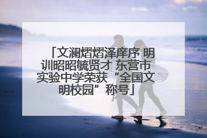 文澜熠熠泽庠序 明训昭昭毓贤才 东营市实验中学荣获“全国文明校园”称号