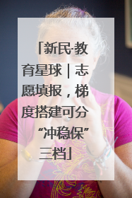 新民·教育星球｜志愿填报，梯度搭建可分“冲稳保”三档