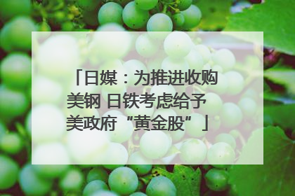 日媒：为推进收购美钢 日铁考虑给予美政府“黄金股”