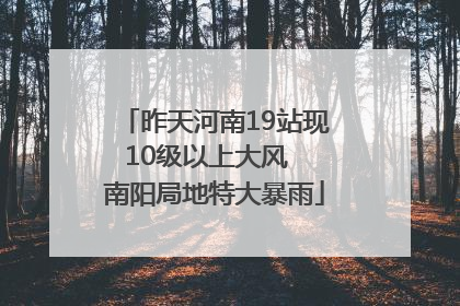 昨天河南19站现10级以上大风  南阳局地特大暴雨