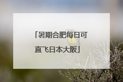 暑期合肥每日可直飞日本大阪